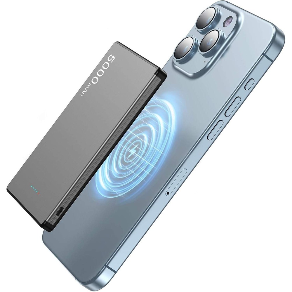 5000mAh Magnetic Wireless Portable Charger – Ultra Slim MagSafe Power Bank